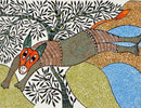 Jumping Fox - Gond Painting