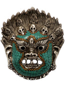 Lord Bhairav White Metal Mask Hanging