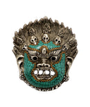 Lord Bhairav White Metal Mask Hanging
