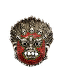Lord Kaal Bhairav White Metal Mask Hanging