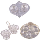 Kumkum Plate with Roli Chawal Container - Silver Plated 6"