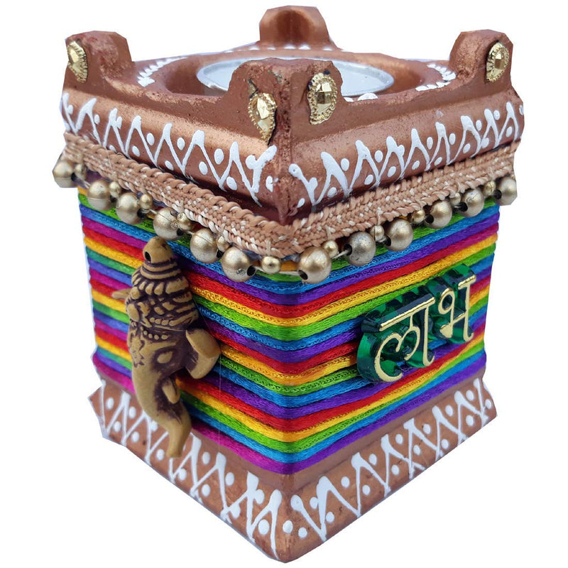 Lakshmi Charan Paduka with Tulsi Diya
