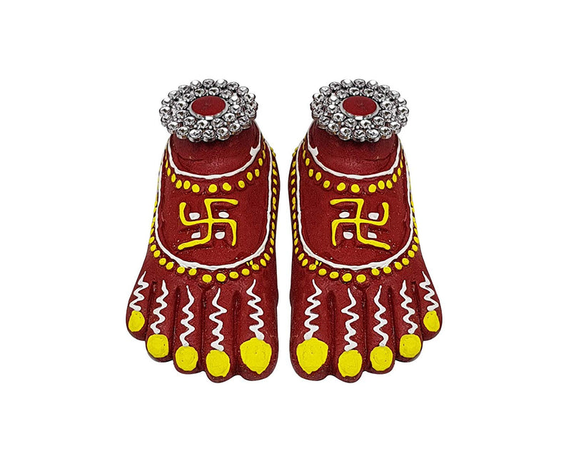 Teracota Handpainted Shri Laxmi Ji Charan Paduka