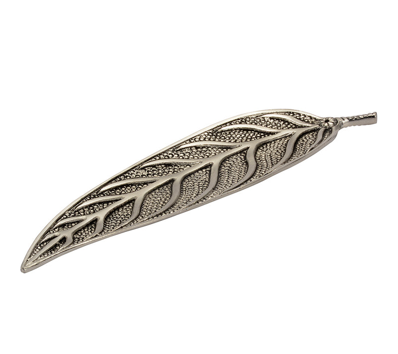 White Metal Leaf Incense Stick Holder