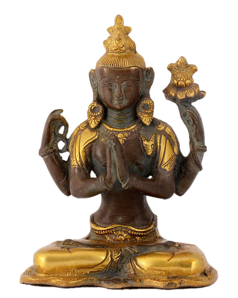 Tibetan Buddhist Deity Avalokiteshvara Brass Statue
