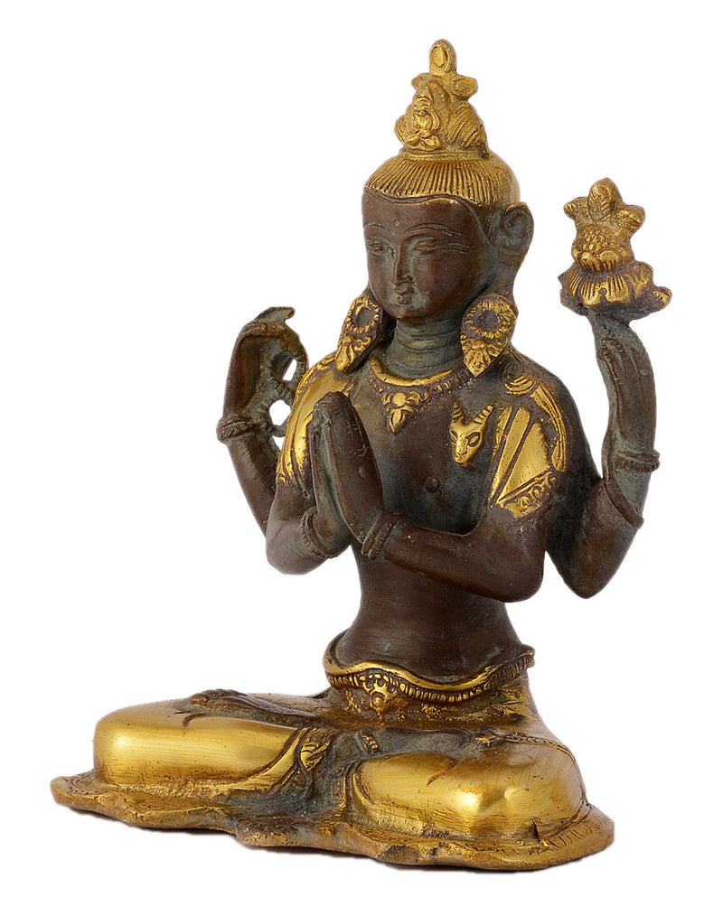 Tibetan Buddhist Deity Avalokiteshvara Brass Statue