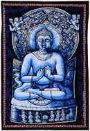 Lord Buddha (Bodhisattva) Cotton Batik Print Wall Hanging Tapestry