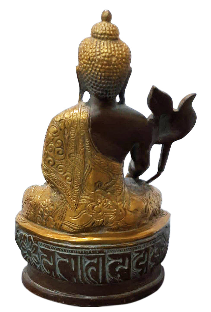 Lord Buddha Idol (6.5 Inch Tall), Hand Crafted Buddha Brass Statue