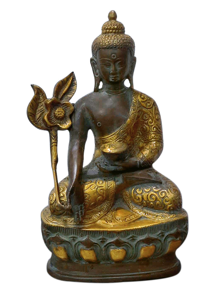 Lord Buddha Idol (6.5 Inch Tall), Hand Crafted Buddha Brass Statue