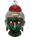 Decorative Buddha Mask - White Metal Hanging