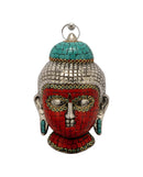 Lord Buddha Mask - White Metal Hanging