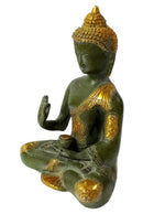 Blessing Ashtamangala Buddha Brass Sculpture (7.4 Inch)
