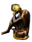 Divine Resting Buddha Sculpture in Brown Finish