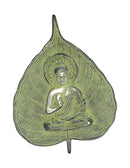 Metal Decorative Buddha On Leaf Shape Decorative Wall Hanging