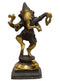 Brass Dancing Ganesh Statue in Antique Finish (5.8 Inch)