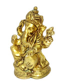 Seated Lord Ganesha Small Brass Statue