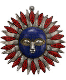 Lord Surya/Lord Sun Face White Metal Wall Hanging
