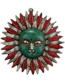 Decorative Lord Surya/Lord Sun Face White Metal Wall Hanging