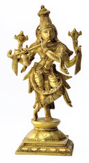 Musician Krishna Brass Sculpture