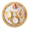 Lord Ganesha Gold Painted Marble Pooja Thali