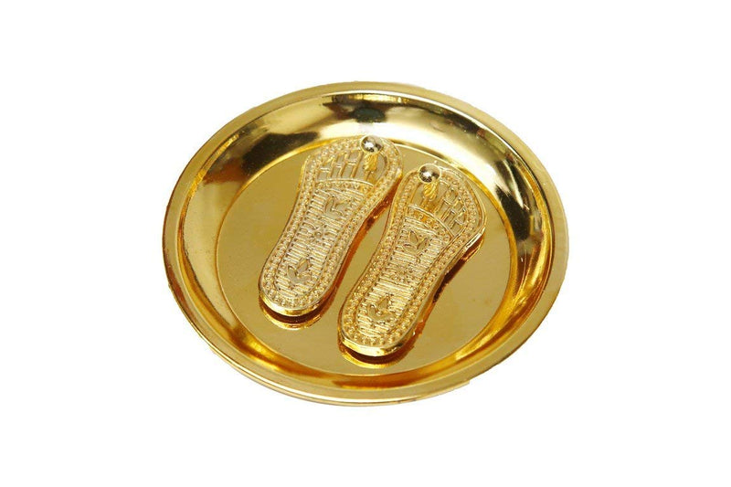 Maa Laxmi Gold Plate Charan Paduka