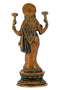 Engraved Lakshmi Brass Statue in Black Finish