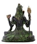 Four Hand Adi Dev Shiva Brass Statue in Black Finish