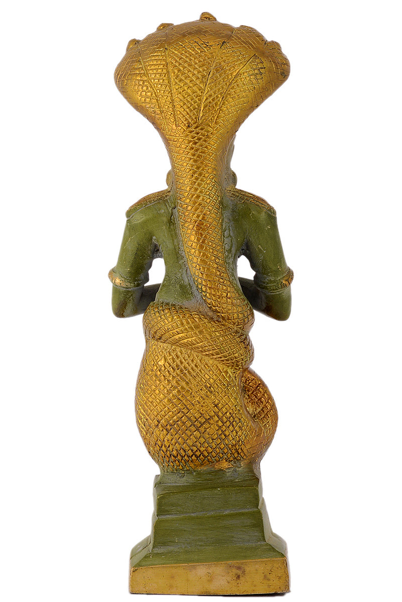 Yoga Guru Maharishi Patanjali Brass Statue the Founder of Yoga System (10 inches Height)