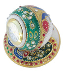 Ball Shape Marble Clock with Meenakari Work