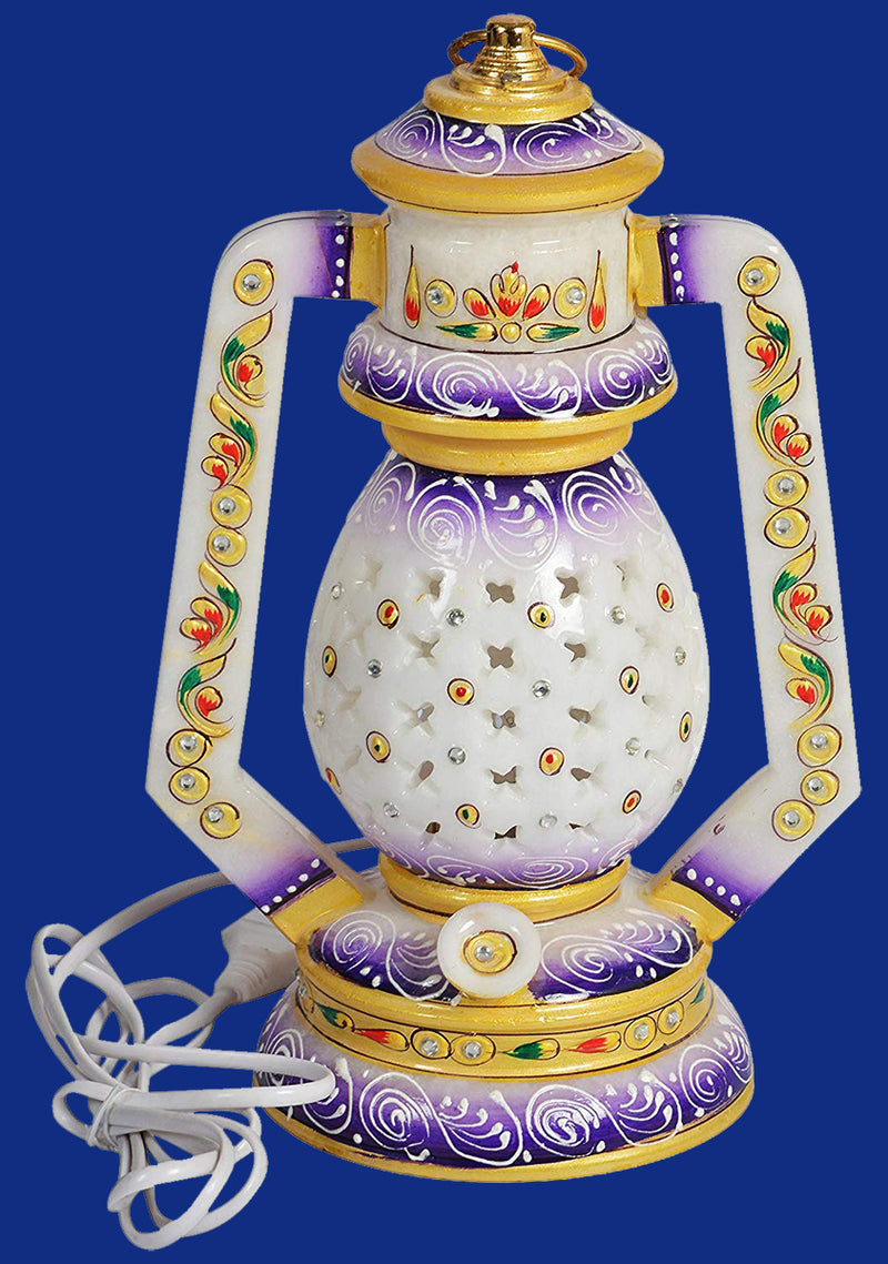 Handmade Small Lantern in Pure White Marble