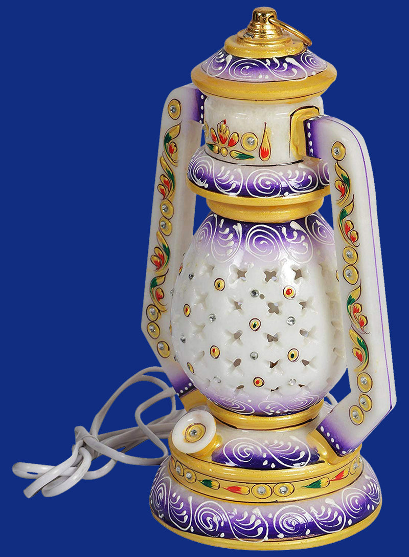 Handmade Small Lantern in Pure White Marble