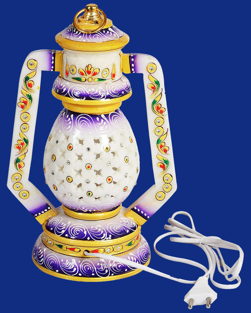Handmade Small Lantern in Pure White Marble