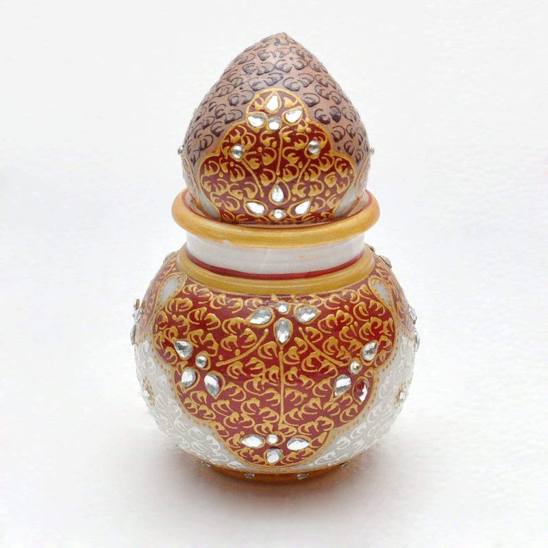 Decorative Marble Mangal Kalash and Nariyal