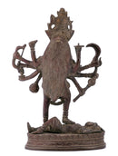 Ferocious Goddess Kali - Antique Coated Brass Statue
