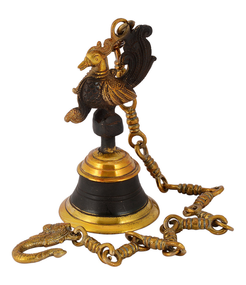 Peacock Temple Hanging Brass Bell