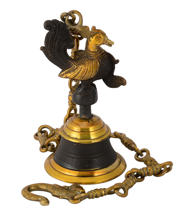 Peacock Temple Hanging Brass Bell