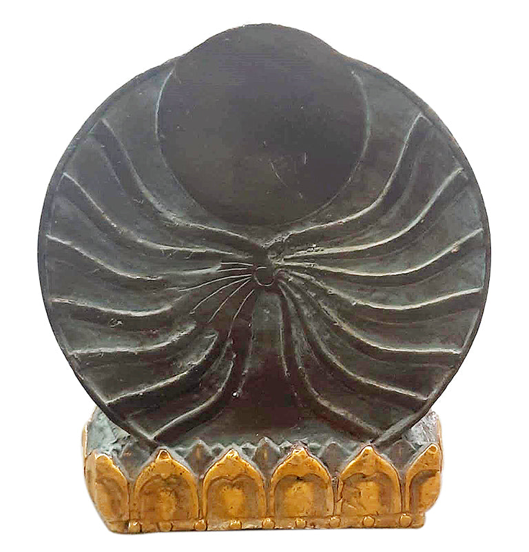 Decoration Sitting Lord Buddha Brass Figurine Sculpture 5.6"