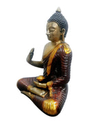 Beautiful Buddha Statue in Copper and Brasss Finish (14 Inch)