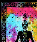Yoga Meditation Seven Chakra Tie Dye Hippie Cotton Tapestry