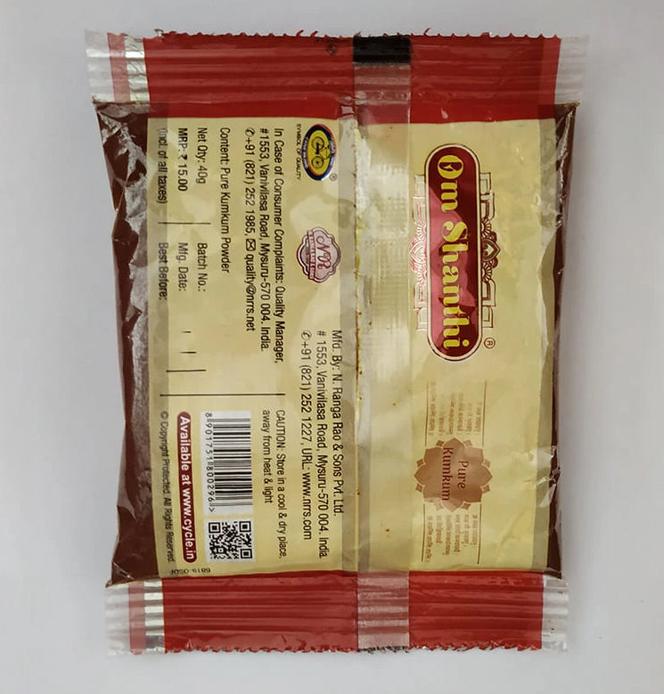 Om Shanthi Pure Kumkum 10 packet (40g. each)