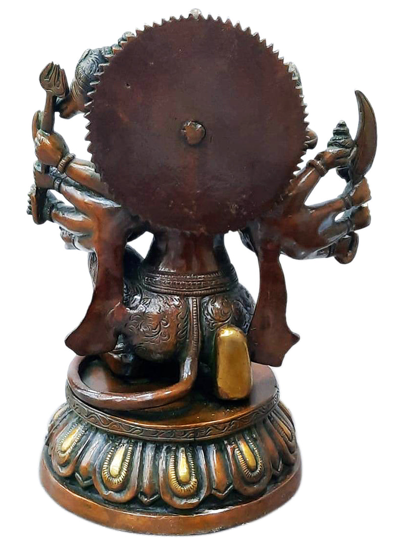 Hindu God Panchmukhi Hanuman Brass Sculpture