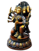 Hindu God Panchmukhi Hanuman Brass Sculpture