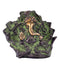 Lord Ganesha Seated on Leaf Brack Color Brass Statue