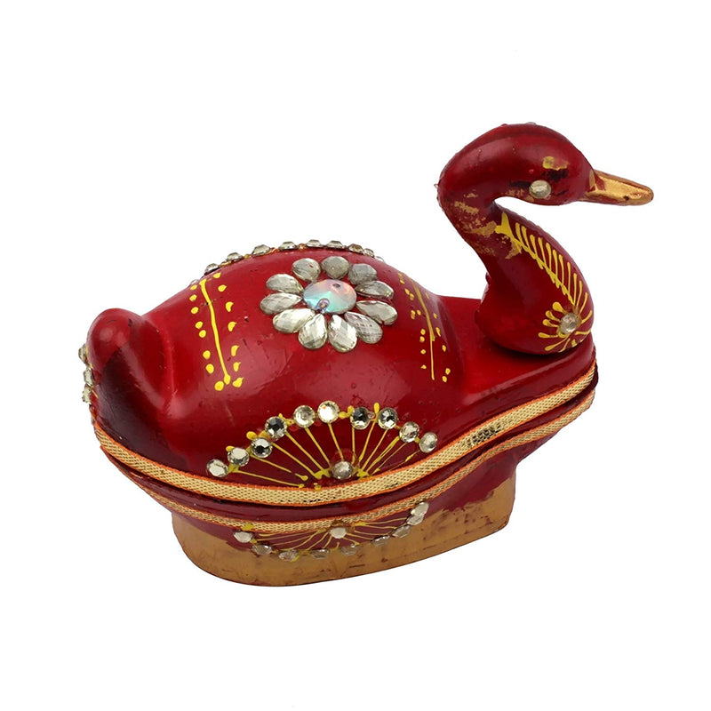 Peacock Shape Meenakari Work Roli Kumkum Box