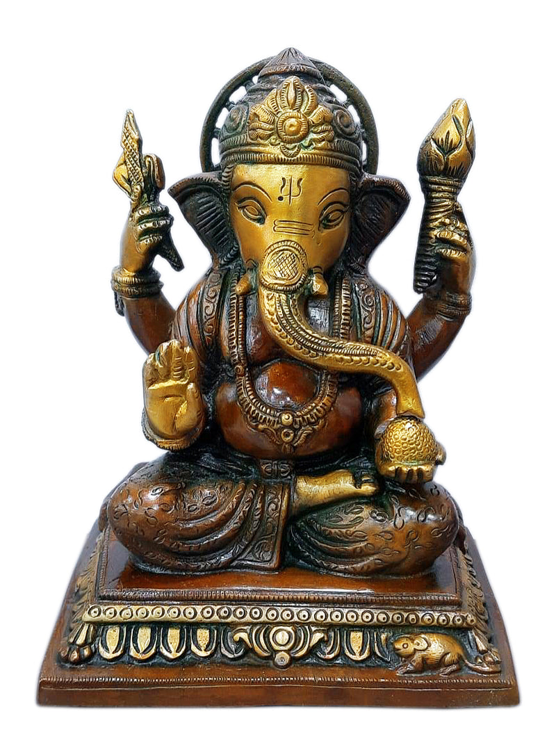 Vighnaharta Lord Ganesha Brass Sculpture