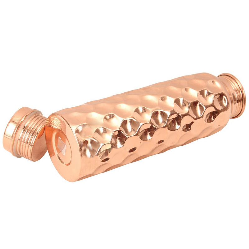 Diamond Hammered Design Leak Proof Copper Bottle 1 Ltr