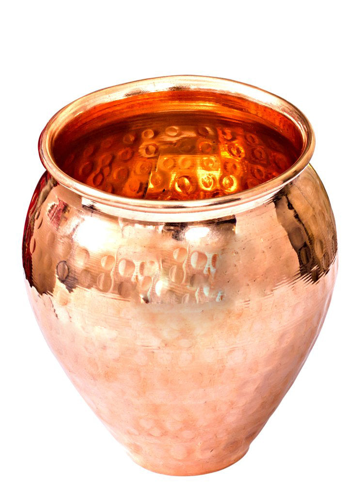 Hammered Design Handmade Kulhad  - Pure Copper Glass 300ml