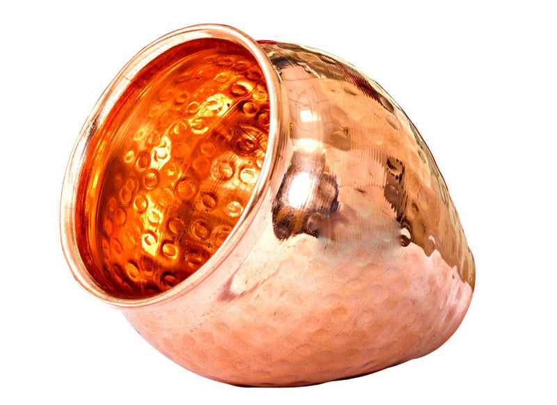 Hammered Design Handmade Kulhad  - Pure Copper Glass 300ml