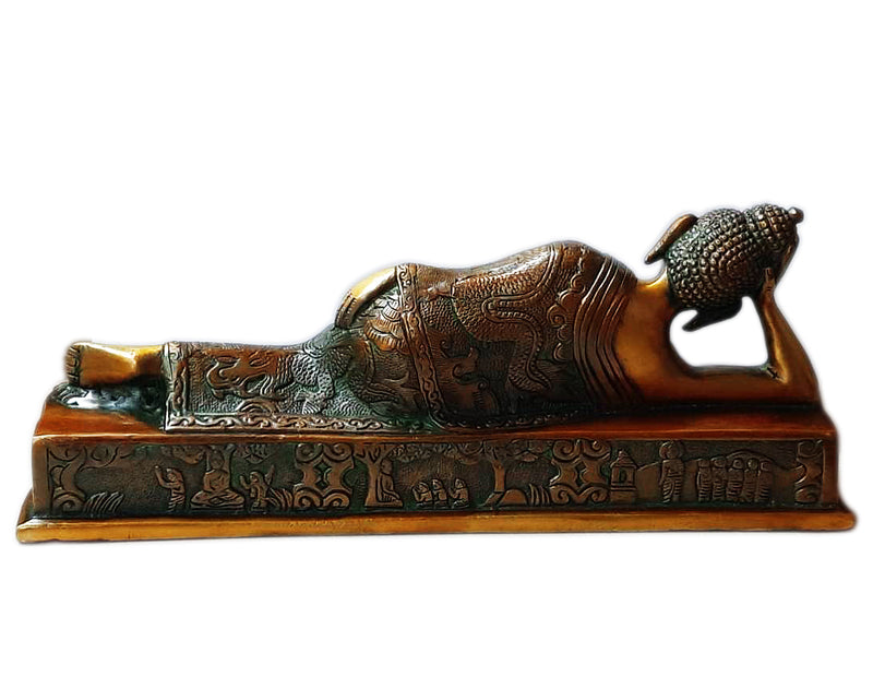 Sleeping Buddha Collectible Brass Sculpture