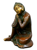 Calm Buddha Resting on Knee Decorative Brass Statue